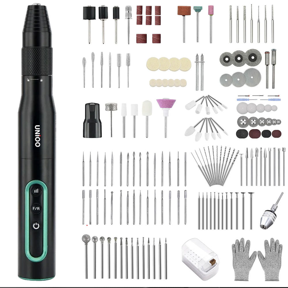 UNIOO Cordless Mini Rotary Tool Kit – 58-in-1 Engraving & Polishing Set
