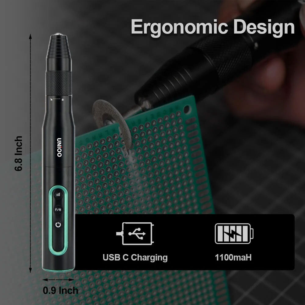 UNIOO Cordless Mini Rotary Tool Kit – 58-in-1 Engraving & Polishing Set